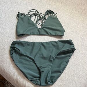 Mikoh Deep Green Bikini Set